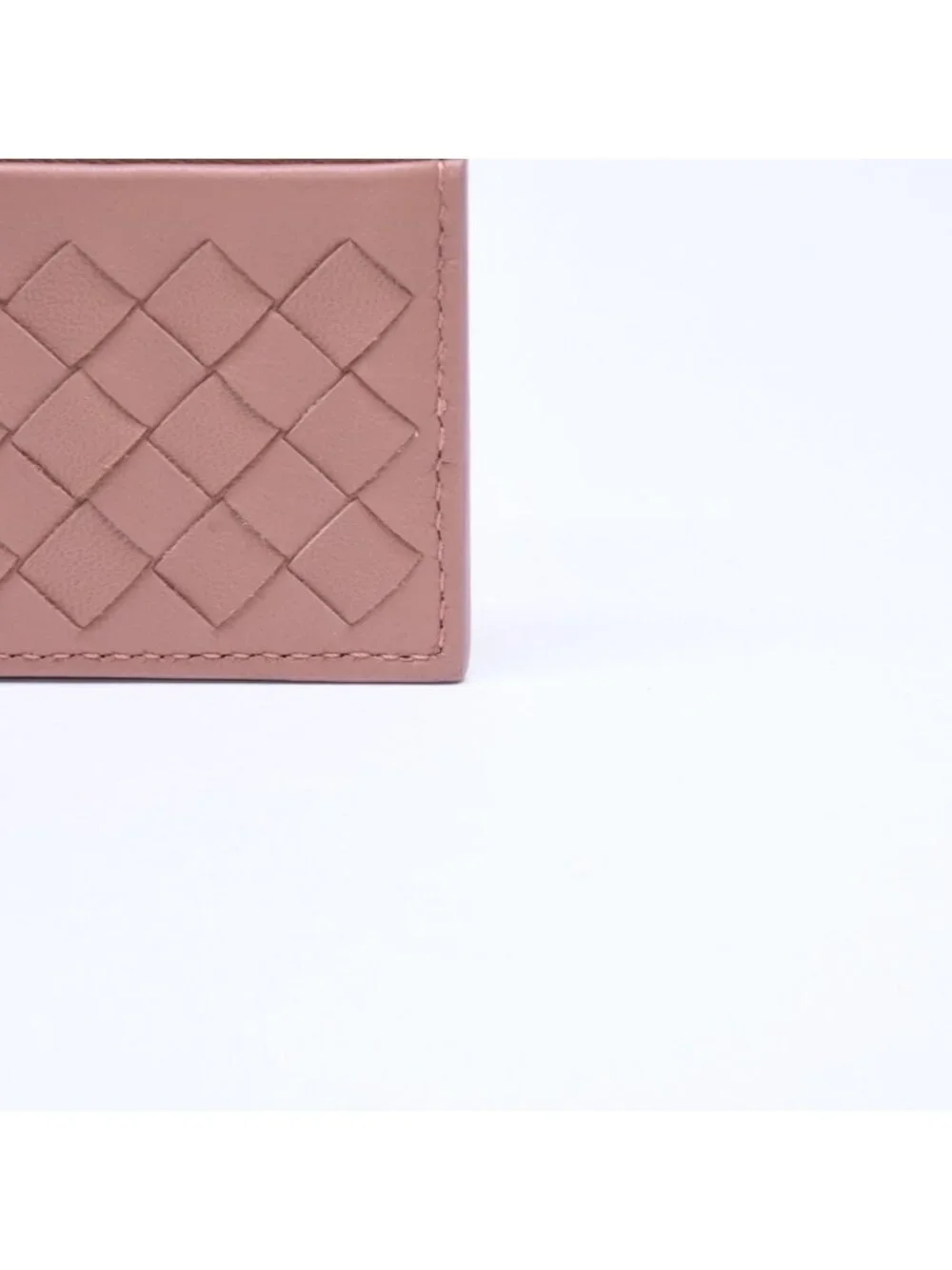 Bottega Veneta Card Case Intrecciato Beige Calfskin